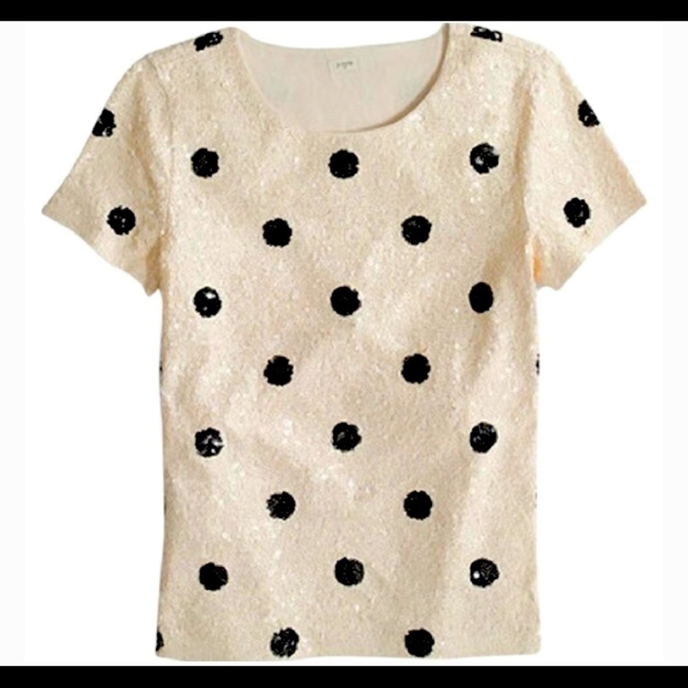 J crew sequin polka dot